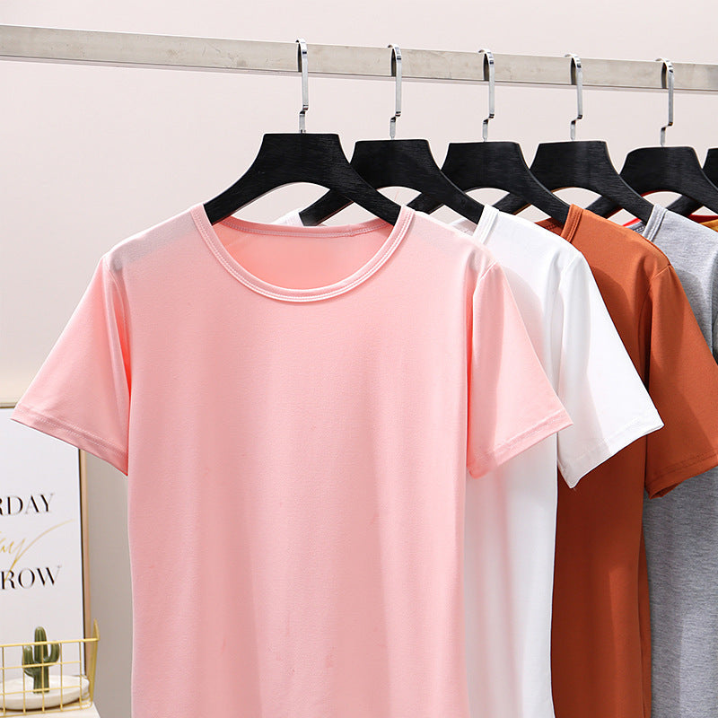T-shirt décontracté ample blanc pur à manches courtes