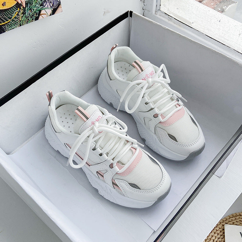Chaussures de sport décontractées à plateforme en maille respirante pour femme