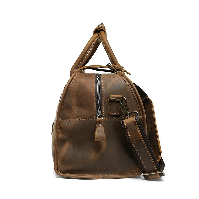 Vintage European & American Genuine Leather Travel Bag 18" Portable Backpack