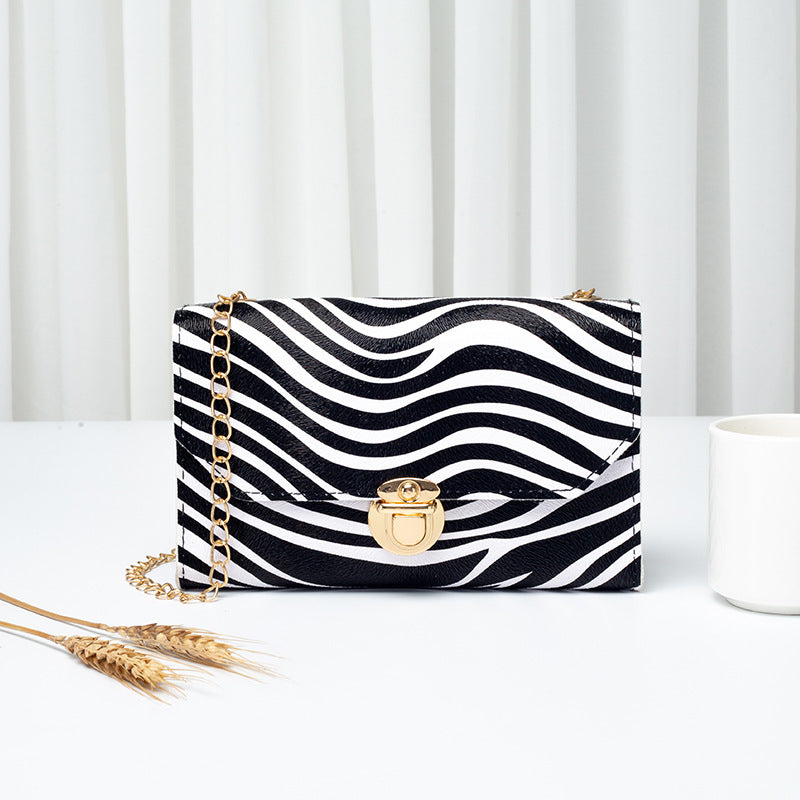 Petit Sac à Bandoulière Carré Imprimé Léopard Serpent