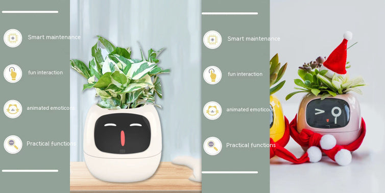 Smart Planter with 7 Sensors & AI Chips for Easy, Fun Plant Care – Over 49 Expressions