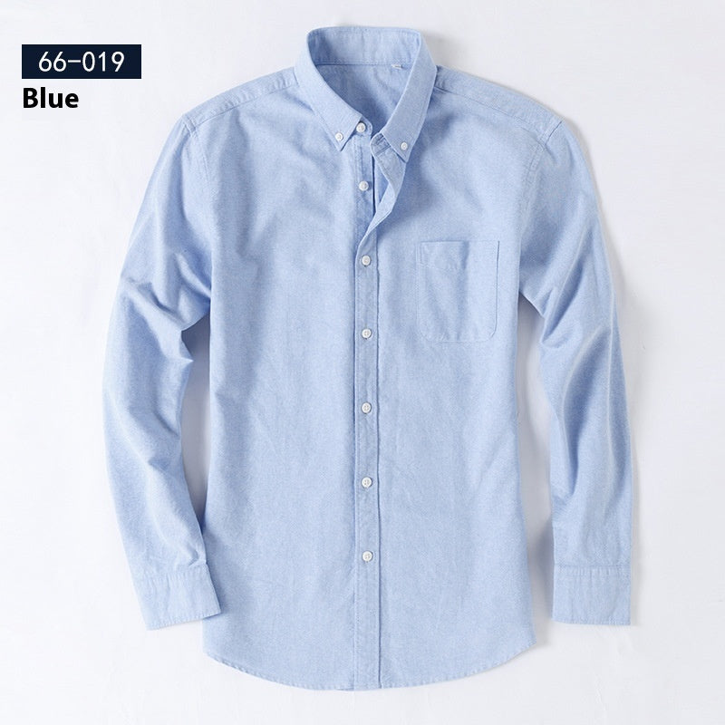 Men's Cotton Oxford Business Casual Long Sleeve Shirt