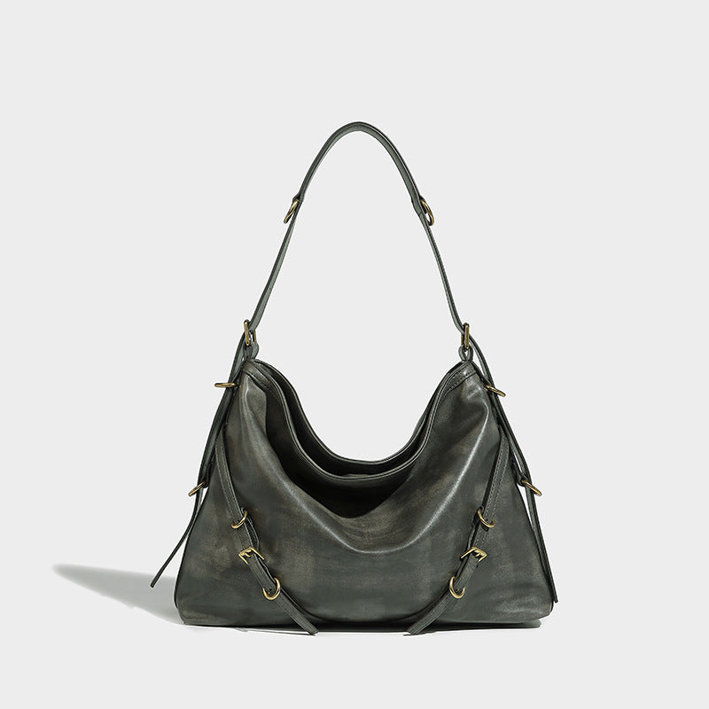 Women's Niche Designer Soft PU Leather Shoulder Handbag
