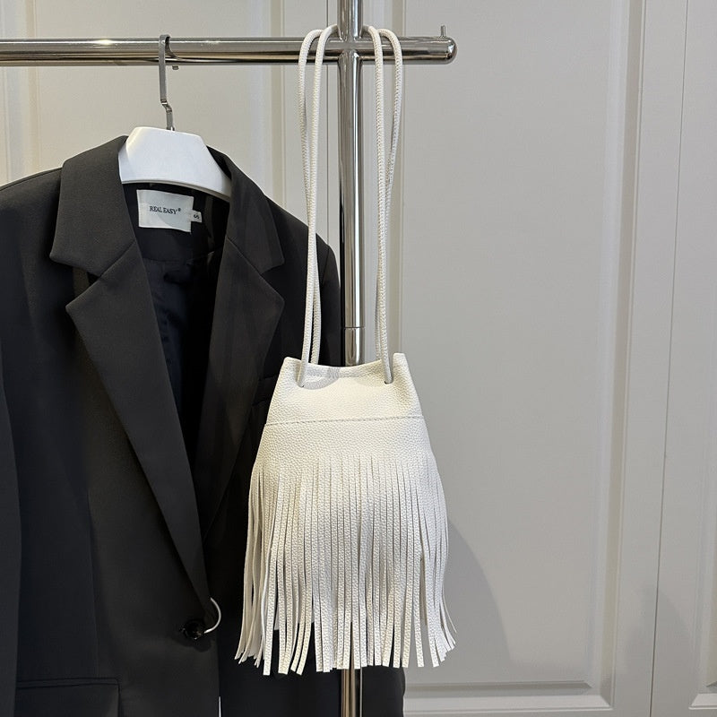 Soft Leather Women's Tassel Small Satchel