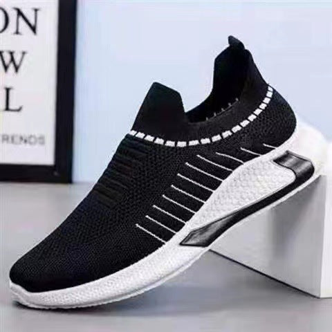 Baskets Respirantes sans Lacets Flyknit Chaussures de Course Légères