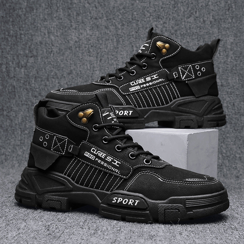 High Top Men's Martin Work Boots Thick Rubber Sole Anti-Skid