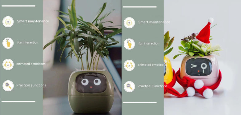 Smart Planter with 7 Sensors & AI Chips for Easy, Fun Plant Care – Over 49 Expressions