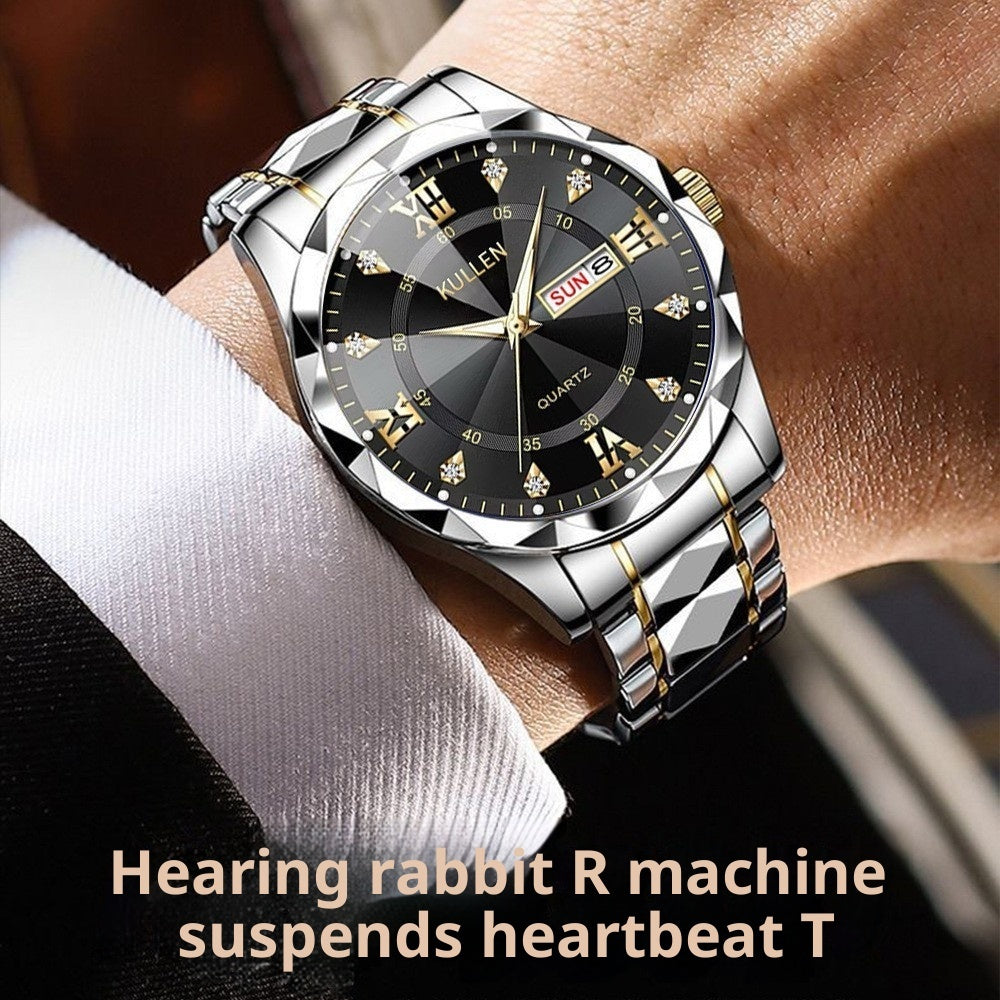 Business Advanced Waterproof Luminous Quartz Watch 42mm Dial