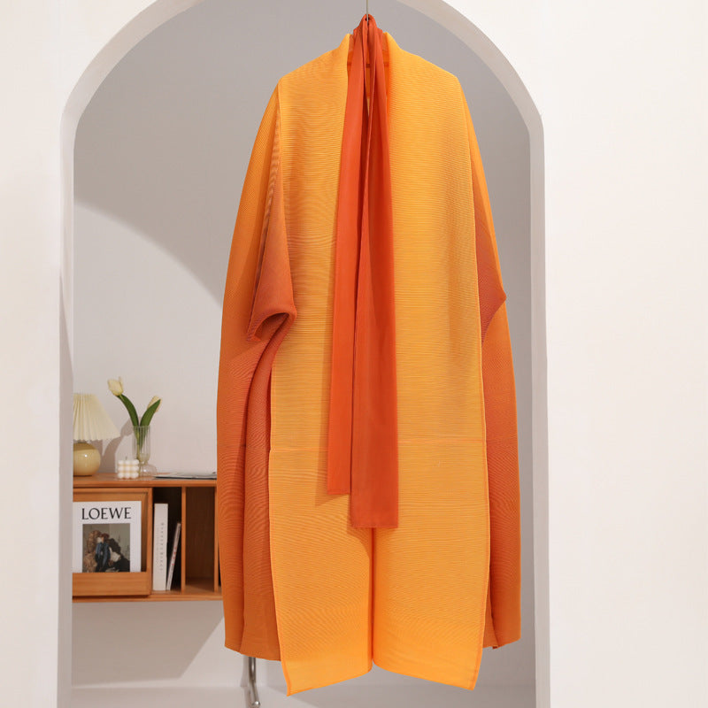 معطف ترنش مطوي للنساء العربيات، خريفي جديد، لون متدرج، فضفاض