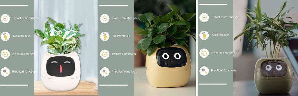 Smart Planter with 7 Sensors & AI Chips for Easy, Fun Plant Care – Over 49 Expressions