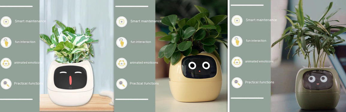 Smart Planter with 7 Sensors & AI Chips for Easy, Fun Plant Care – Over 49 Expressions