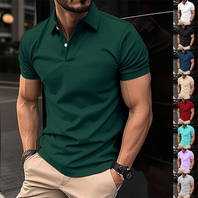 Men's Summer Short Sleeve Cotton Blend Polo Shirt