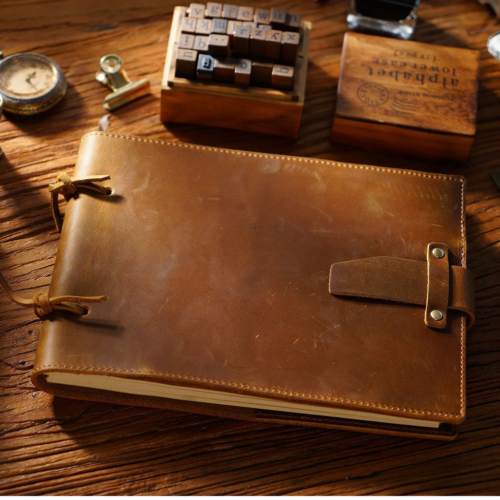 Vintage Handmade Genuine Leather Rope Notebook 215x160mm