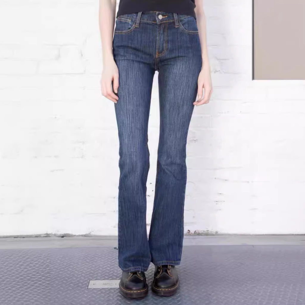 Slim Fit Low Waist Denim Jeans Long Pants