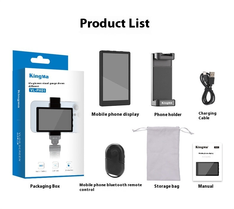 Écran d'affichage miroir selfie pour téléphone portable avec clip magnétique