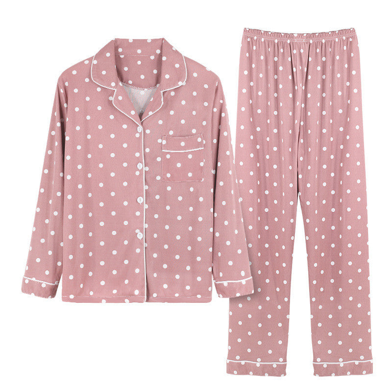 Pyjama femme, cardigan à manches longues et col à revers, ensemble deux pièces, grandes tailles