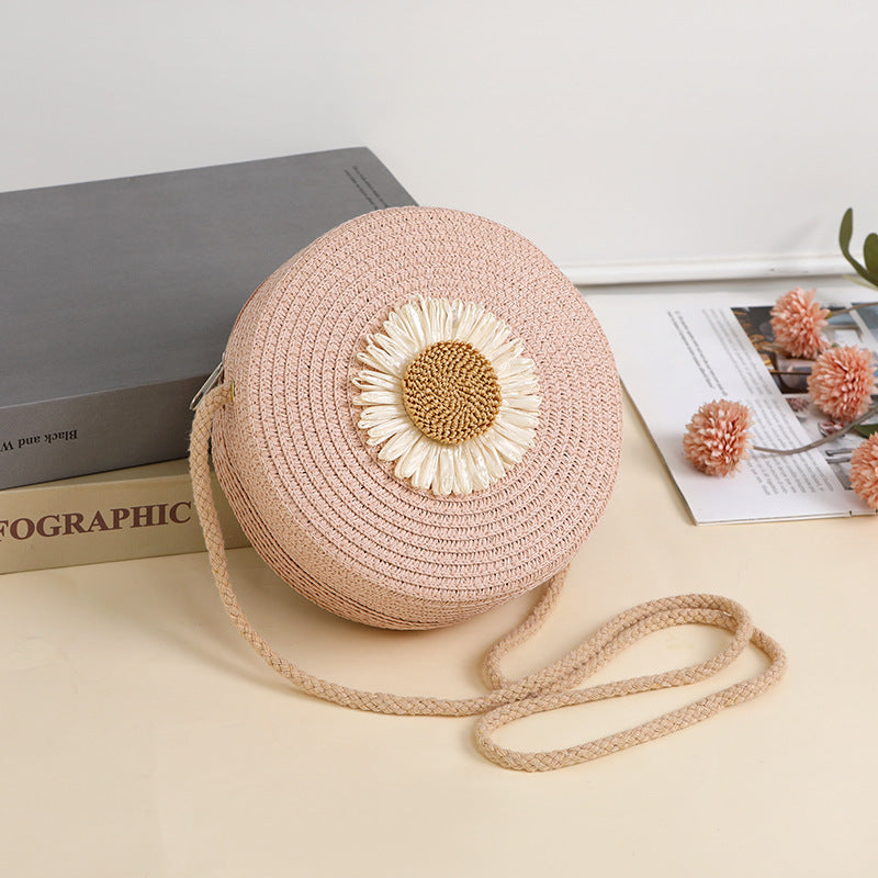 Pastoral Style Raffia Bag Woven Mobile Phone Bag Crossbody