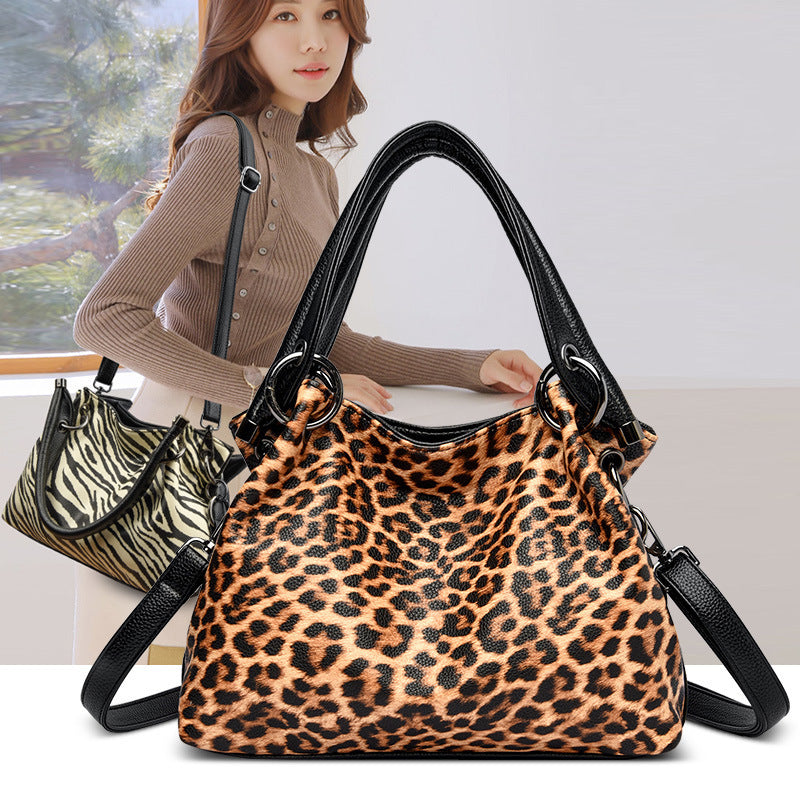 Leopard Zebra Print Genuine Leather Crossbody Bag for Women