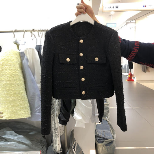 Little Fragrant Temperament French Ladies Tweed Blouse Women