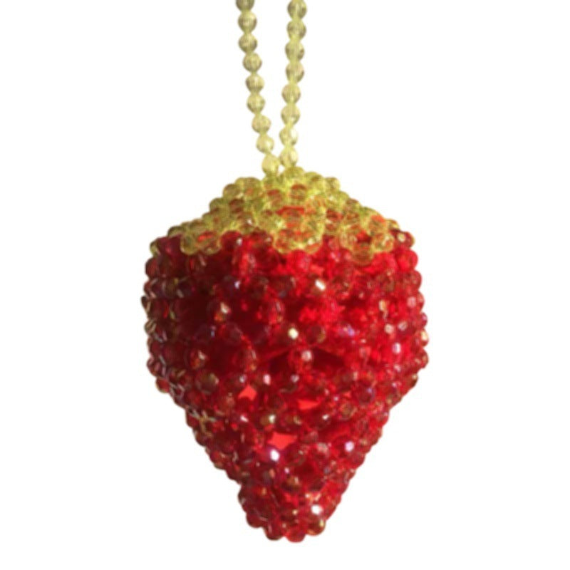Red Handmade Beaded Small Heart-Shaped Bag