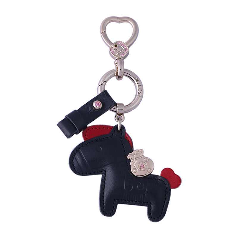 Genuine Leather High-end Keychain Immediately Rich Cowhide Vehicle-use Key Chain
