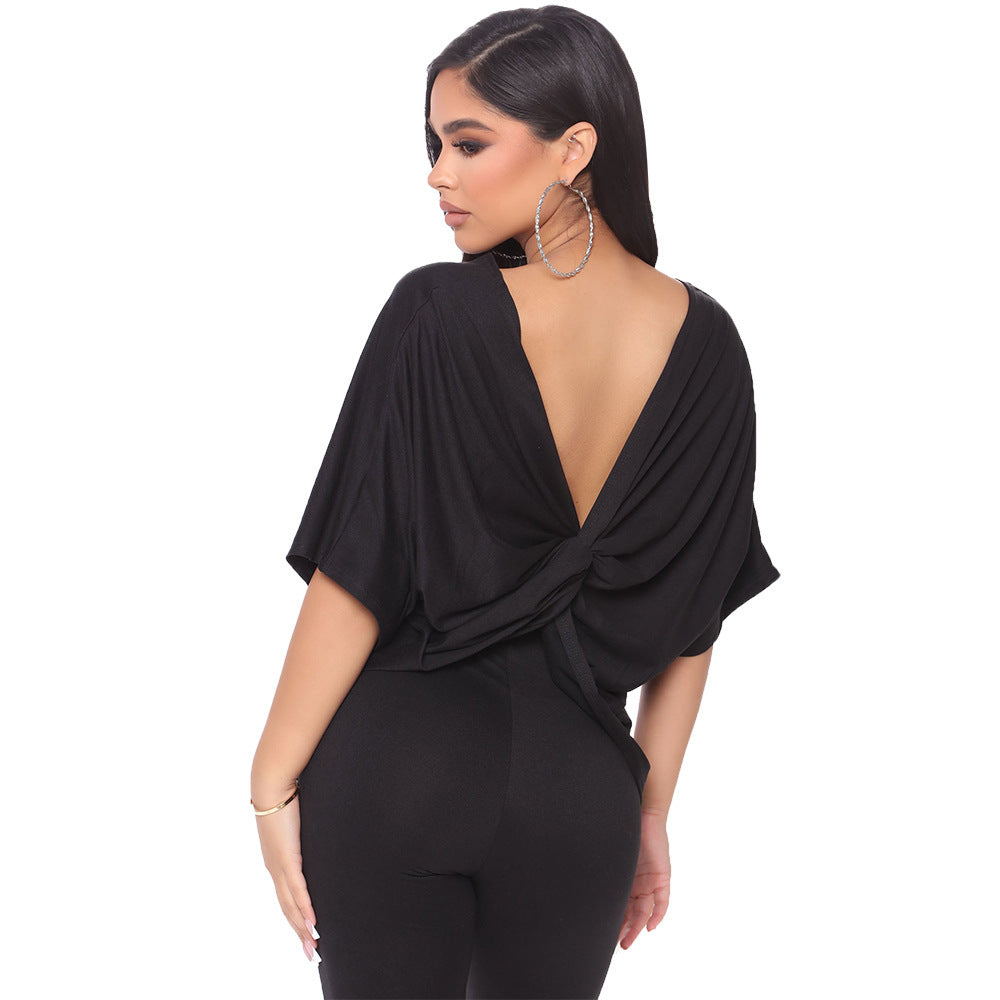 Sexy Batwing Sleeve Two-Piece Set for Women
