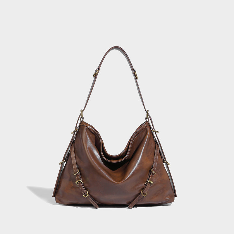 Women's Niche Designer Soft PU Leather Shoulder Handbag