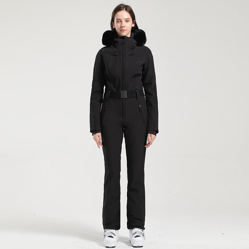 Combinaison de ski d'hiver professionnelle double couche thermique imperméable et ajustée