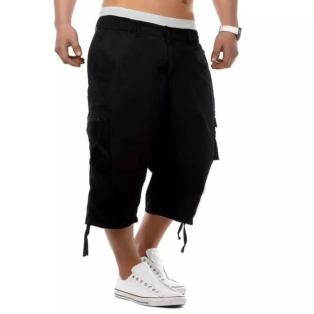 شورت رجالي فضفاض متعدد الجيوب كاجوال للعمل