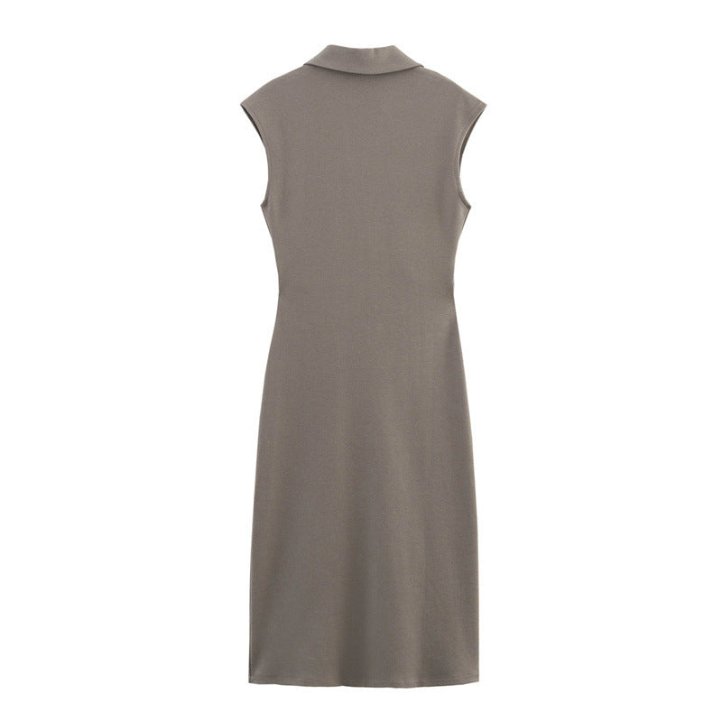 Asymmetric Skirt Fashion Simple Black Shirt Dress