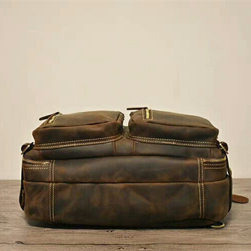 Sac Messenger Noir en Cuir Véritable pour Homme, à Bandoulière Unique