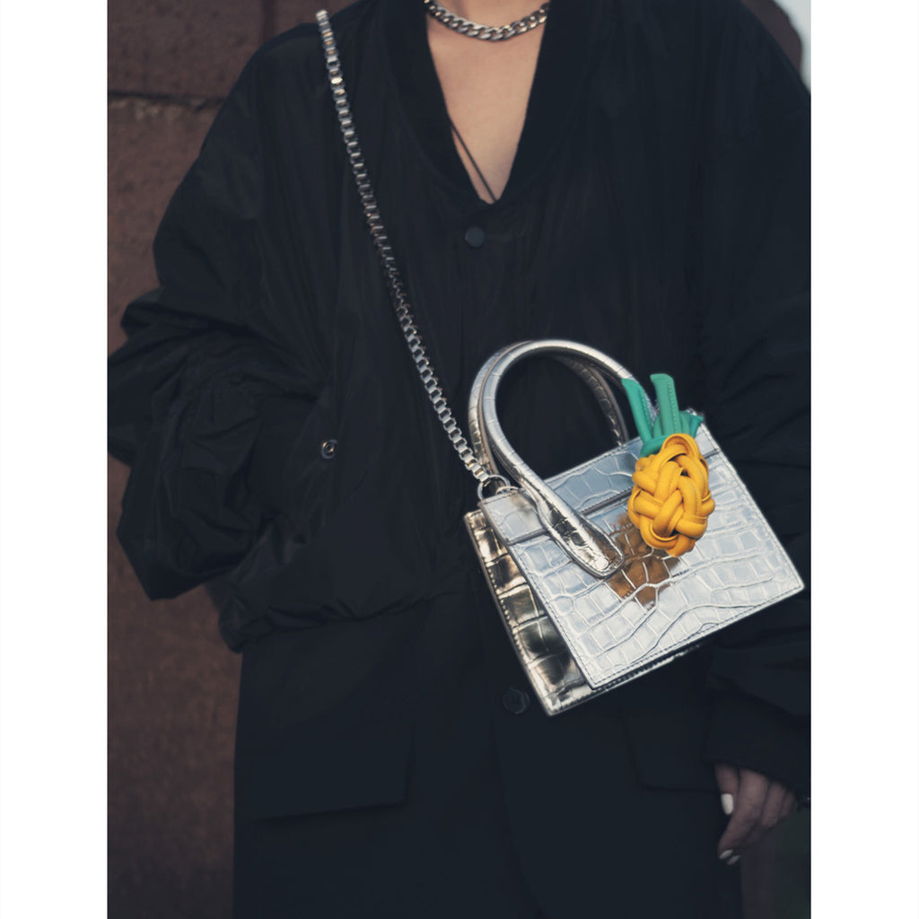 Mini Square Cow Leather Chain Bag 17CM
