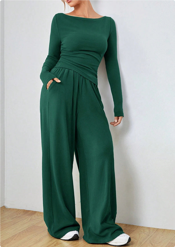 Women's Irregular Casual Long-Sleeve Suit Set