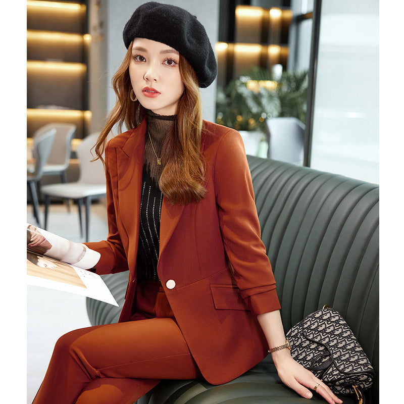 Women's Business Two-Piece Blazer Suit Polyester Fiber