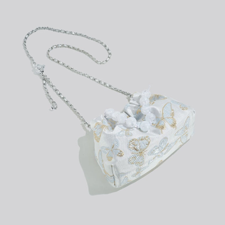 Bow Chain Bucket Crossbody Bag for Women