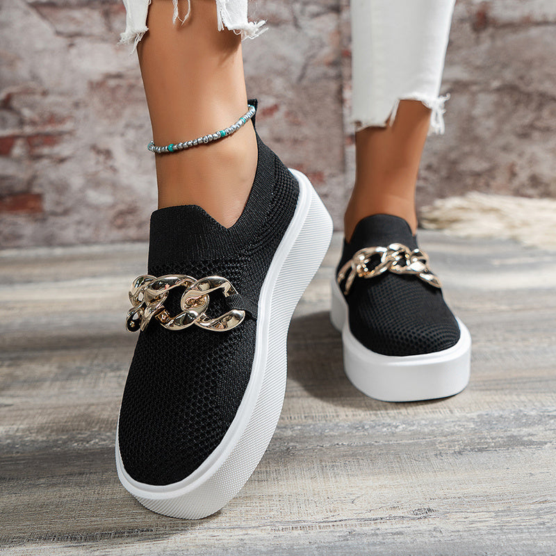 Chaussures plates en maille respirante pour femmes