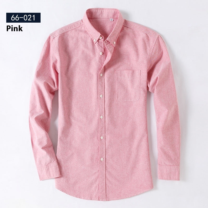 Men's Cotton Oxford Long Sleeve Business Casual Shirt