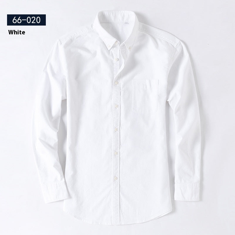 Men's Cotton Oxford Long Sleeve Business Casual Shirt