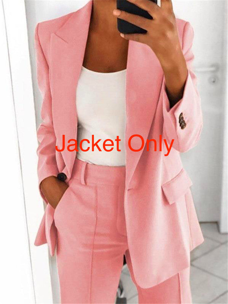 Fashion lapel slim cardigan temperament suit jacket women