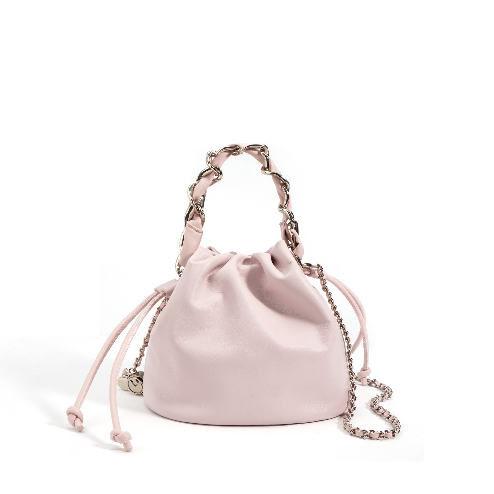 Women's Leather Drawstring Crossbody Bucket Bag - Adjustable Strap, Multiple Colors, 20x14x17cm