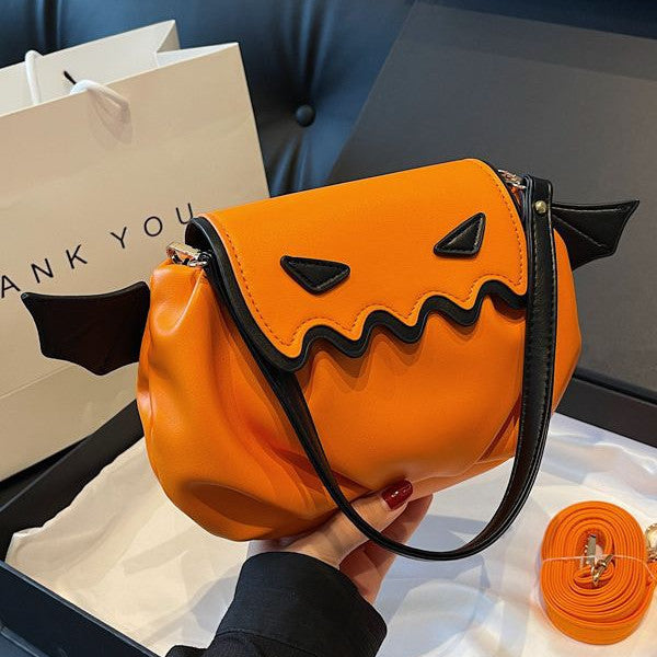 Sac bandoulière citrouille d'Halloween amusant en dessin animé PU