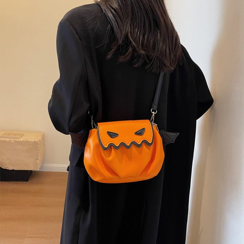Sac bandoulière citrouille d'Halloween amusant en dessin animé PU