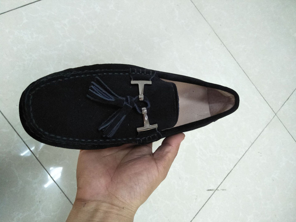 Casual Genuine Cowhide Leather Tassel Flats Shoes for Women