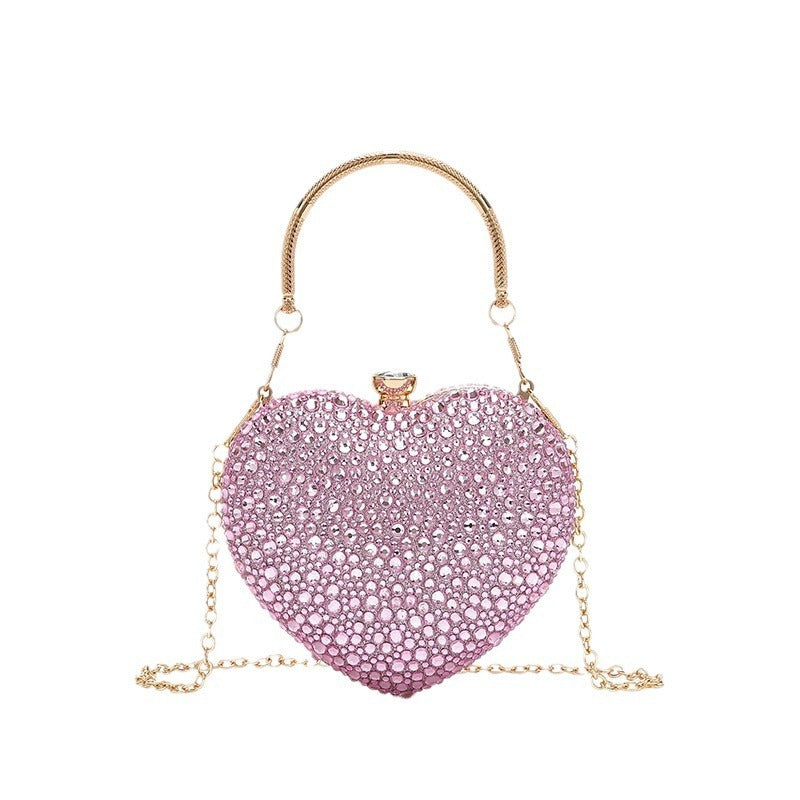 Sac à bandoulière croisé en chaîne incrustée de diamants