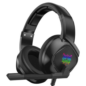 سماعة رأس للألعاب لجهاز Xbox One و PS4 بتصميم يغطي الأذن مع إضاءة RGB وميكروفون عازل للضوضاء وتحكم في مستوى الصوت