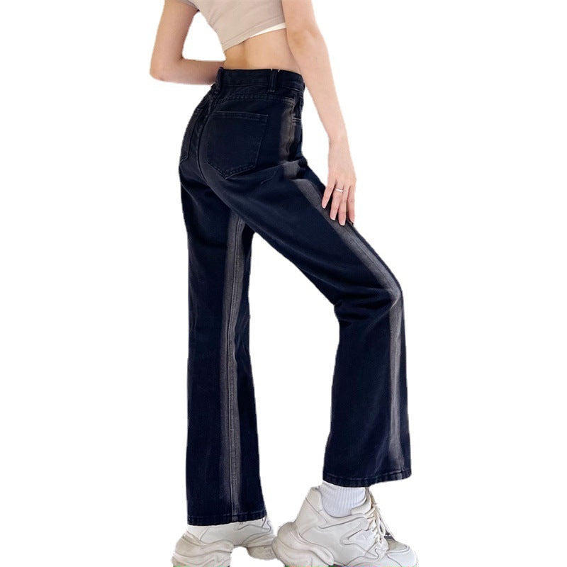 Women's High Waist Slimming Black Denim Jeans - Casual All-Matching