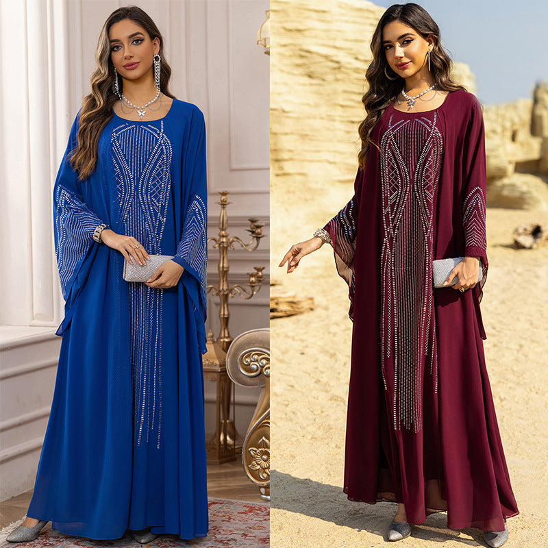 Plus Size Long Swing Robe Dress for Women Middle East Style