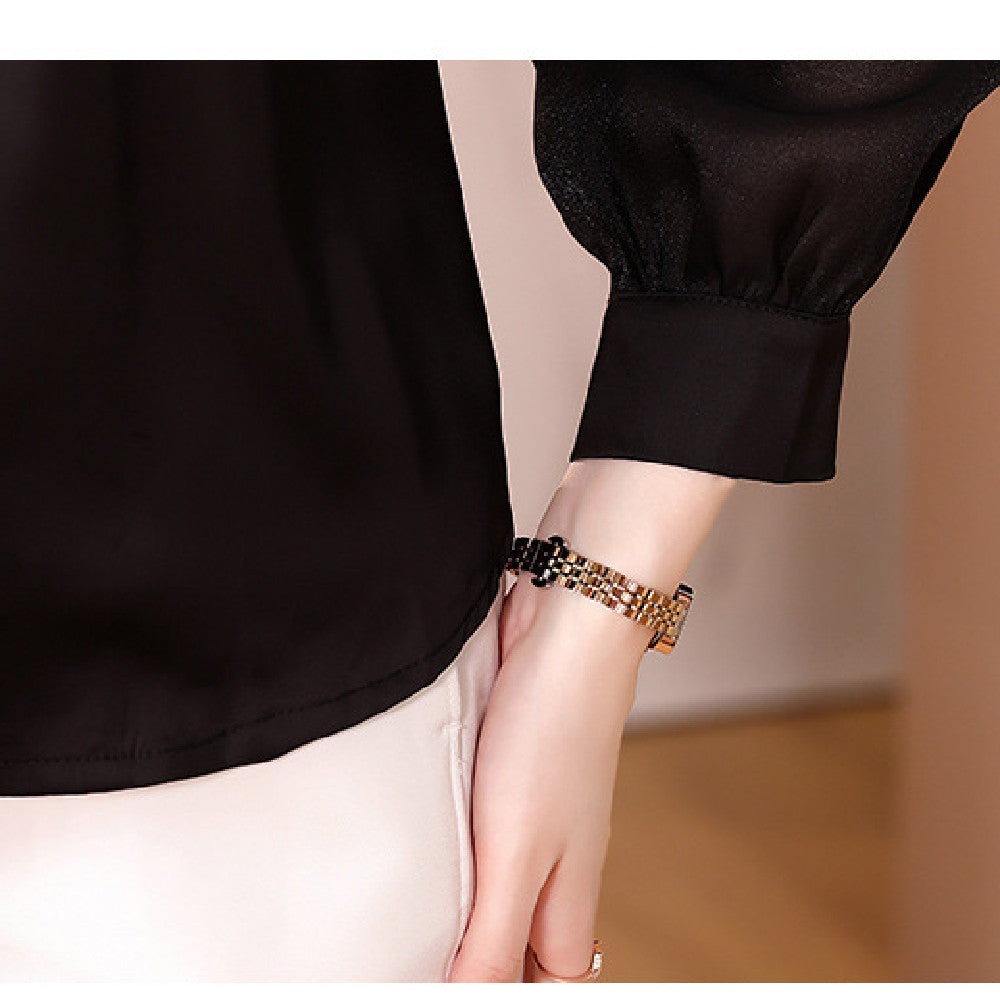 Slim Fit High-Class Cardigan Shirt with Long Sleeves and Stand Collar