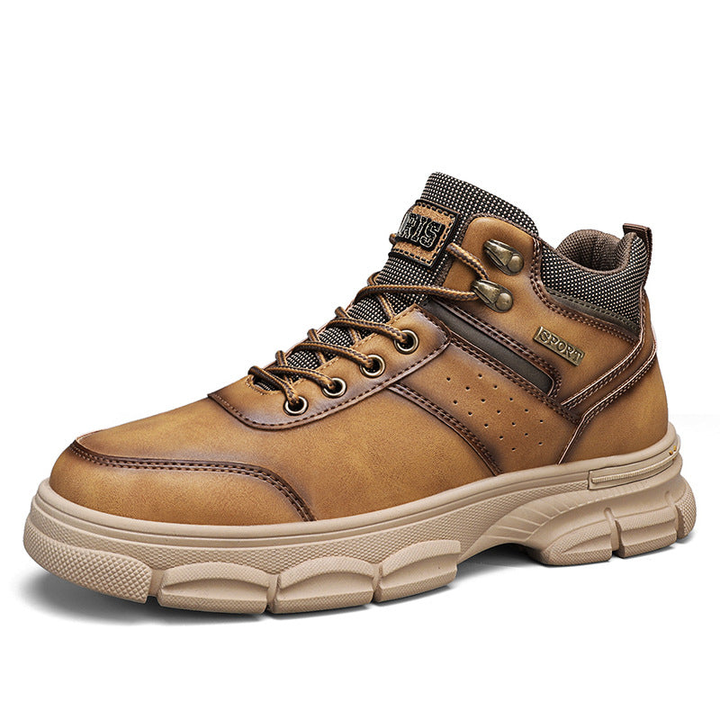 British Style Classic Outdoor Work & Motorcycle Shoes in Black, Brown, Khaki