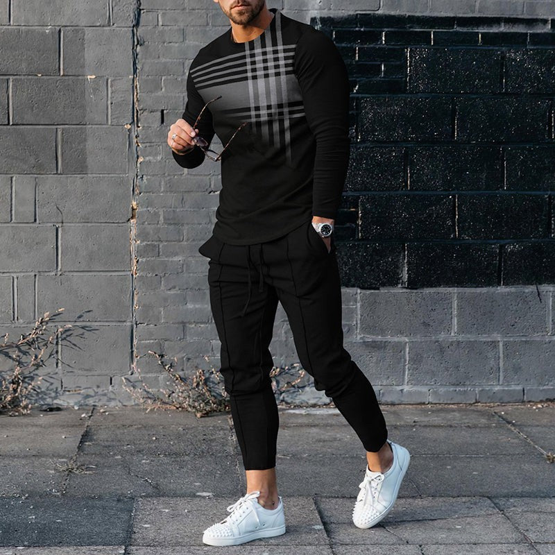 Ensemble de sport décontracté de printemps : T-shirt et pantalon imprimés en 3D
